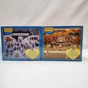 Vintage CHARLES WYSOCKI Americana ◇ 2 PUZZLES ◇ 1000 Piece Puzzles ◇ NEW/SEALED